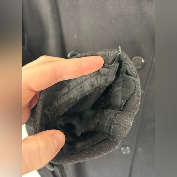 Burberry Black Trench Coat Wool Cashmere Size 10 - Picture 7 of 16